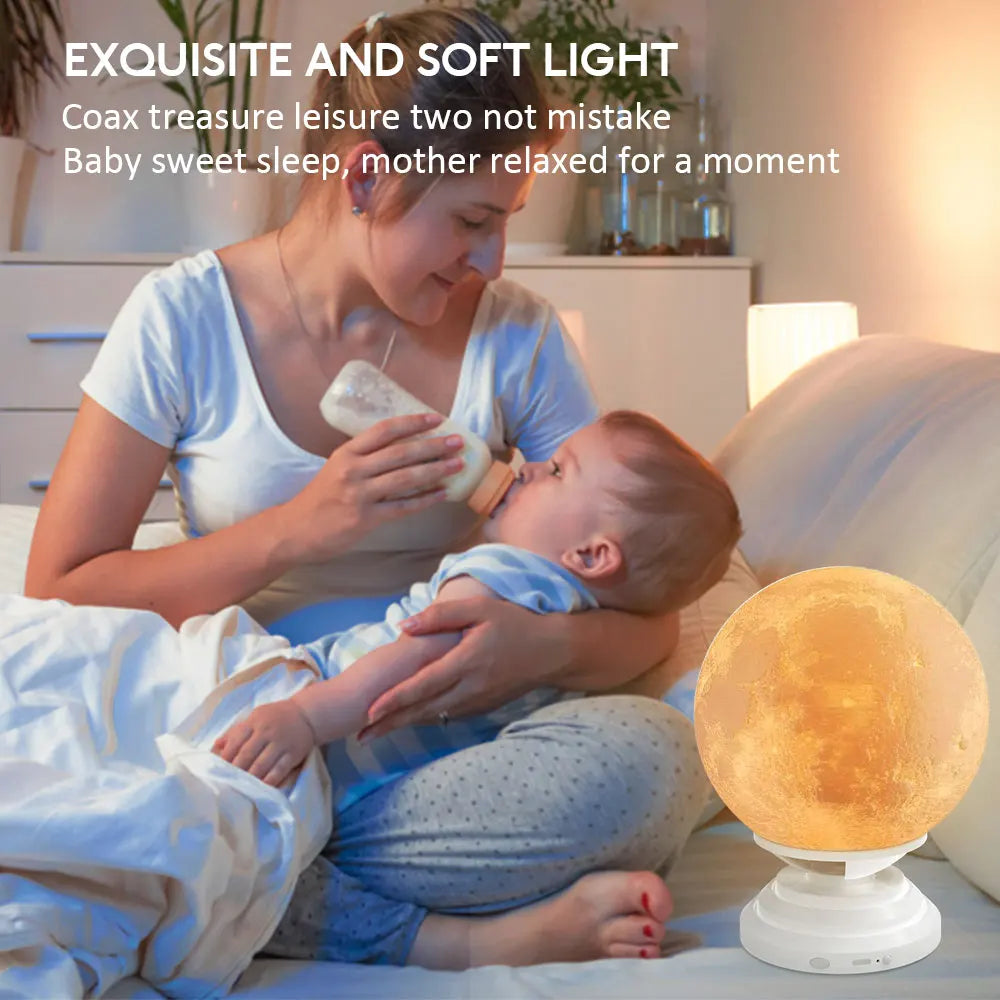 Fantasy Night Light:   Battery Powered Moon Lamp With Stand, Starry Lamp, 10 Color Kids Bedroom Decor.