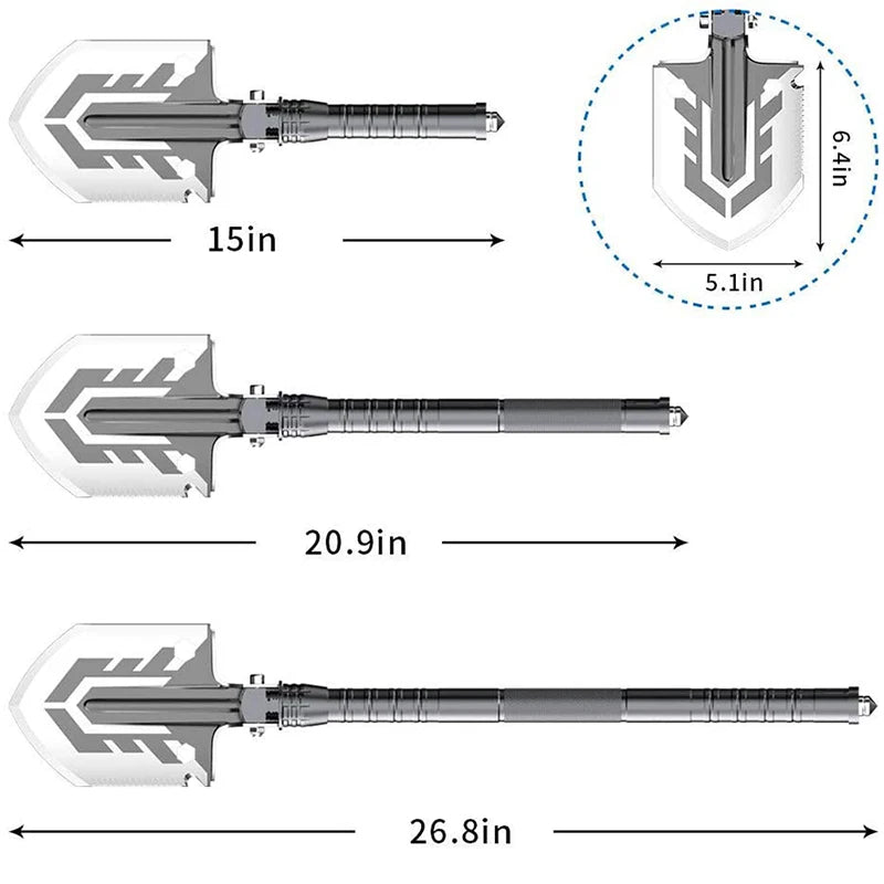 Multi-purpose Folding Military Shovel with Camping Defense & Security Tools