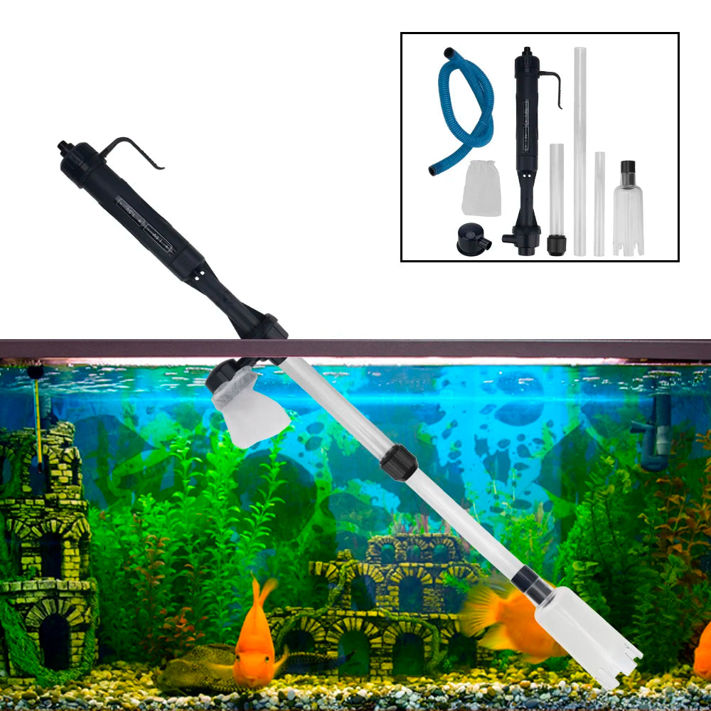 Fish Tank Vacuum : Electric Water Change Pump, Waste Remover, Gravel Cleaner