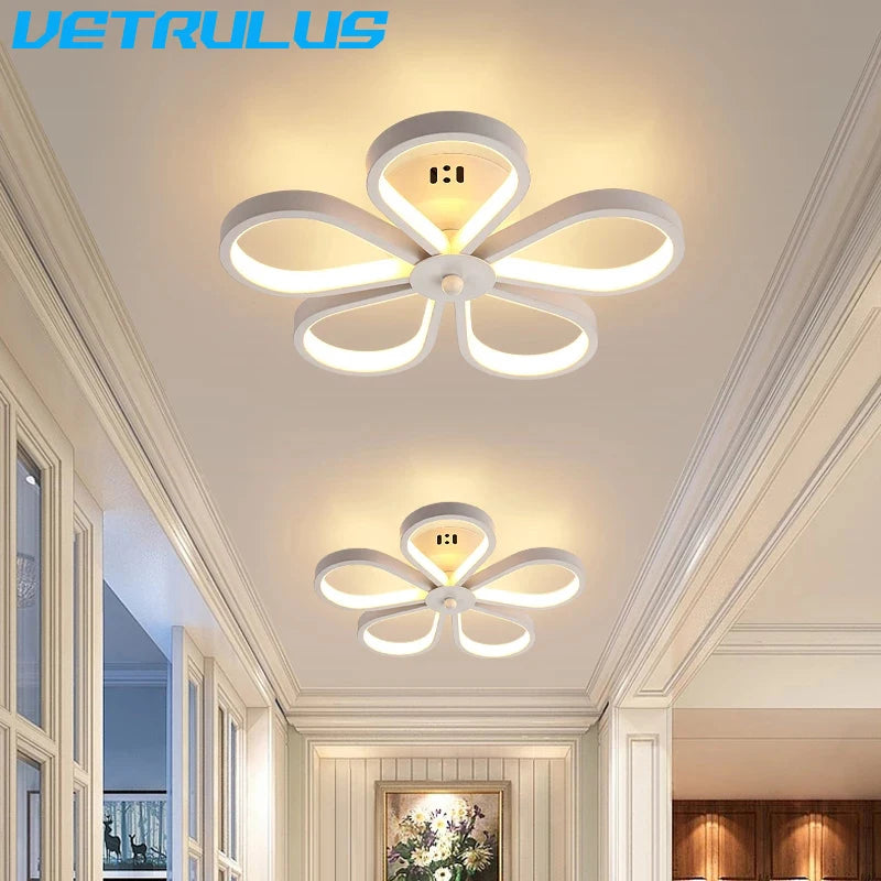 Modern Led Acrylic Ceiling Fixture: Twisted Flower Petal Chandelier, Bedroom, Bathroom, Hallway, Living, Dining Room,