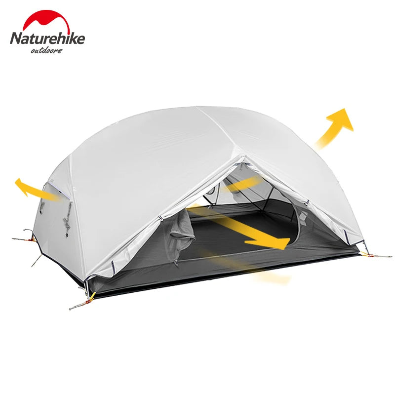 Naturehike  Mongar 2 Camping Tent Ultralight Tent 3 Season Tent Waterproof Double Layer Outdoor Backpacking Hiking Tent w/ Vestibule