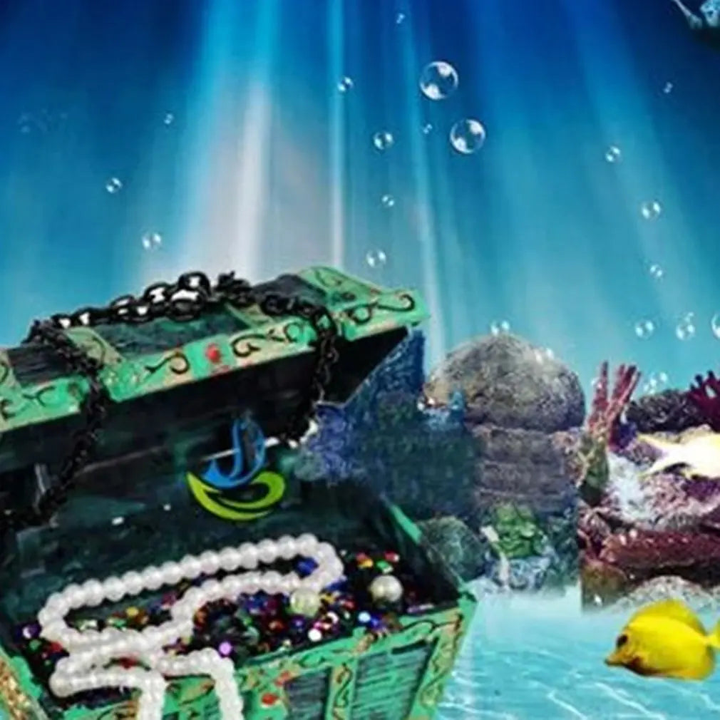 Diver Treasure Chest Underwater Landscape Ornament