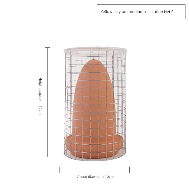 Colorful Fairy Fish Breeding Barrel/ Spawning Tank, Platax Teira Incubator Barrel Pottery Pot w/ Isolation Net Cover