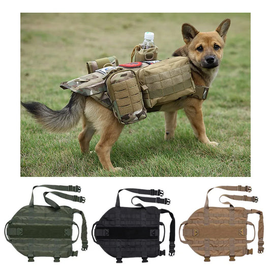 Molle Tactical Dog Harness:  Working, Hunting, Military K9, Water Resistant, Large and Medium Dog.