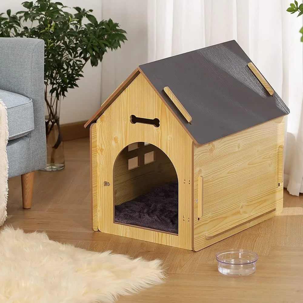 Wooden Indoor and Outdoor Dog Kennel for Mini & Small Breeds