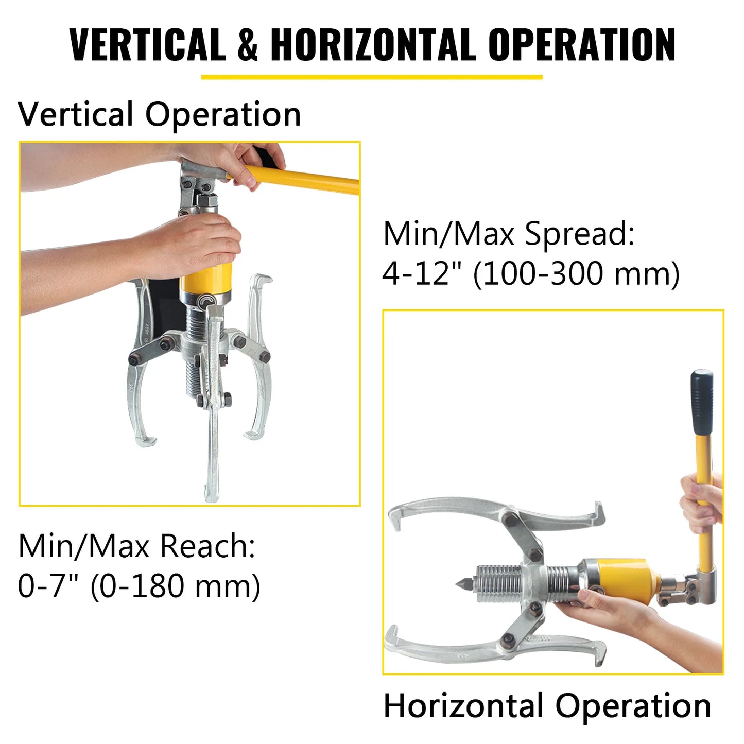 5/10/15 Ton Hydraulic Gear Puller: Bearing Puller, Separator, Tools Adjustable Two or Three Jaws for Professional and DYI use.