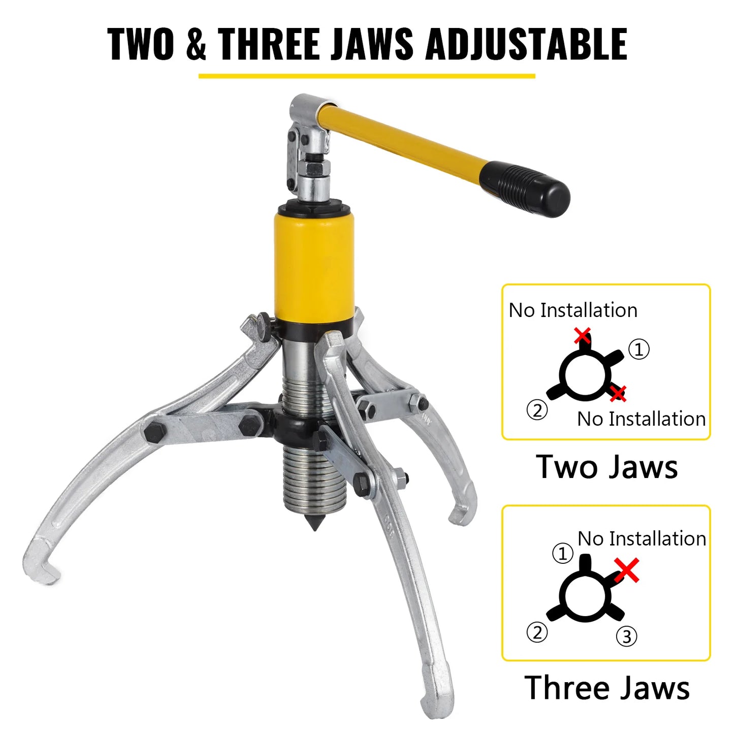 5/10/15 Ton Hydraulic Gear Puller: Bearing Puller, Separator, Tools Adjustable Two or Three Jaws for Professional and DYI use.