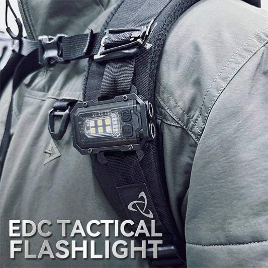 EDC Tactical Flashlight: Portable Mini  Outdoor Camping Light, Molle 25mm Backpack Strap Clip, USB Rechargeable