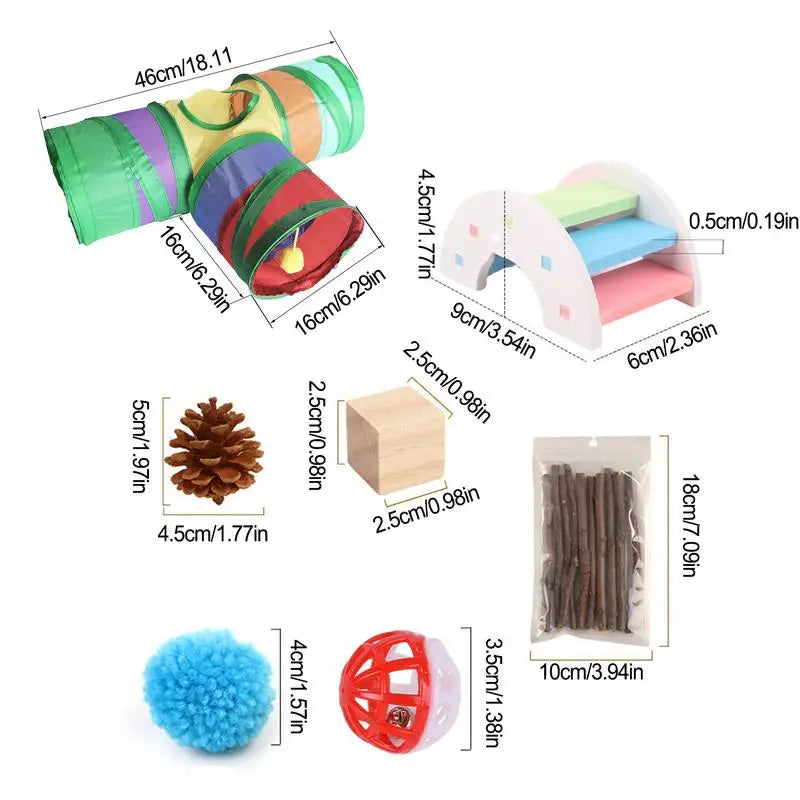 22 piece Chew and Exercise toys For Hamster Cage.