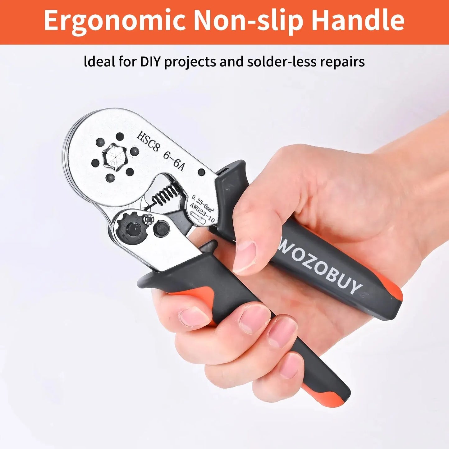 Ferrule Sleeve Terminal Crimping Tool: Mini Electrical Pliers, HSC8 6-4/6-6(0.25-10mm²/0.25-6mm²) Wire Connection Repair Clamp