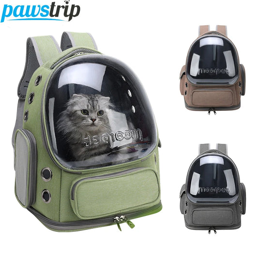 Pet Carrier Backpack w/ Transparent Bubble Window: Outdoor Travel Backpack for Cats & Small Dogs.