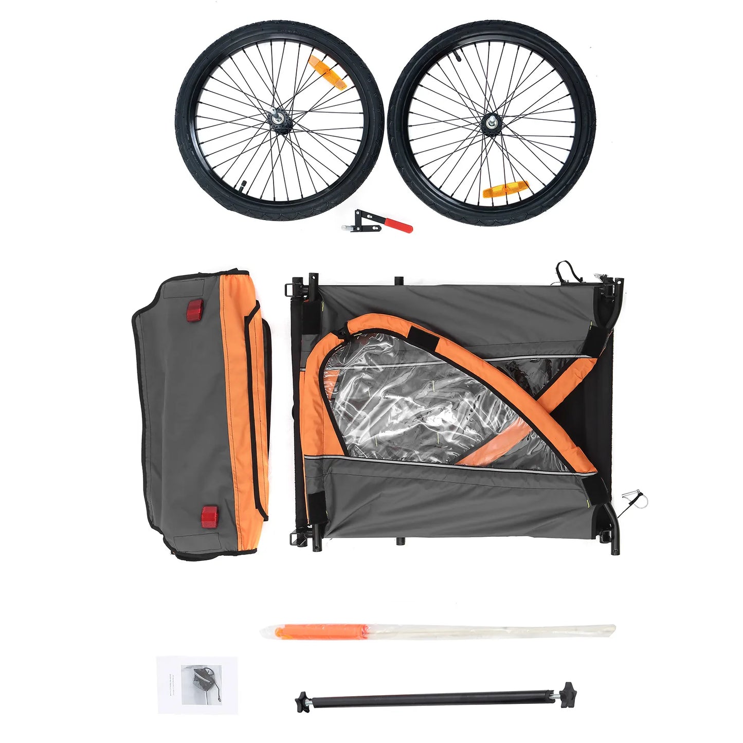 Fiximaster 2 Seat Kids Bicycle Trailer: Safety Quick Attach to Bike with 5-Point Harness and Storage Bags Suitable for 2 Kids