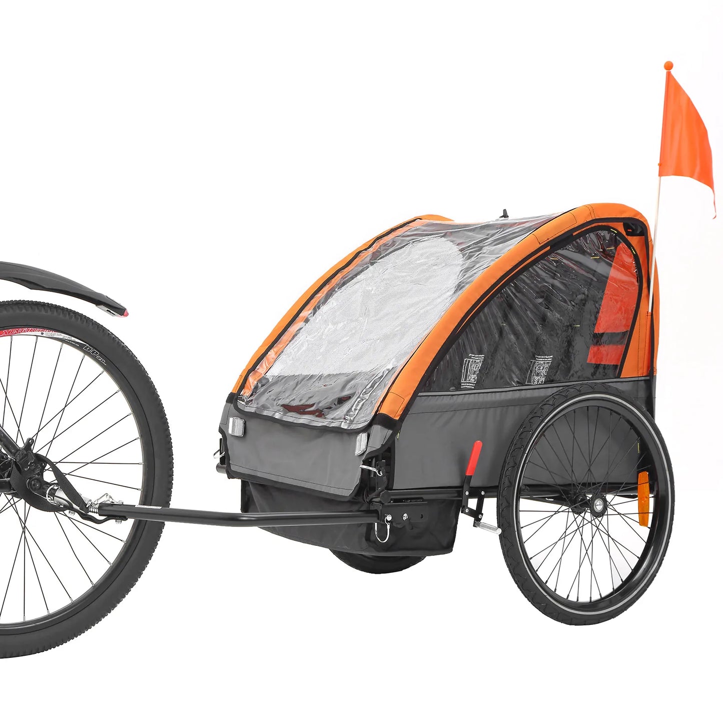 Fiximaster 2 Seat Kids Bicycle Trailer: Safety Quick Attach to Bike with 5-Point Harness and Storage Bags Suitable for 2 Kids