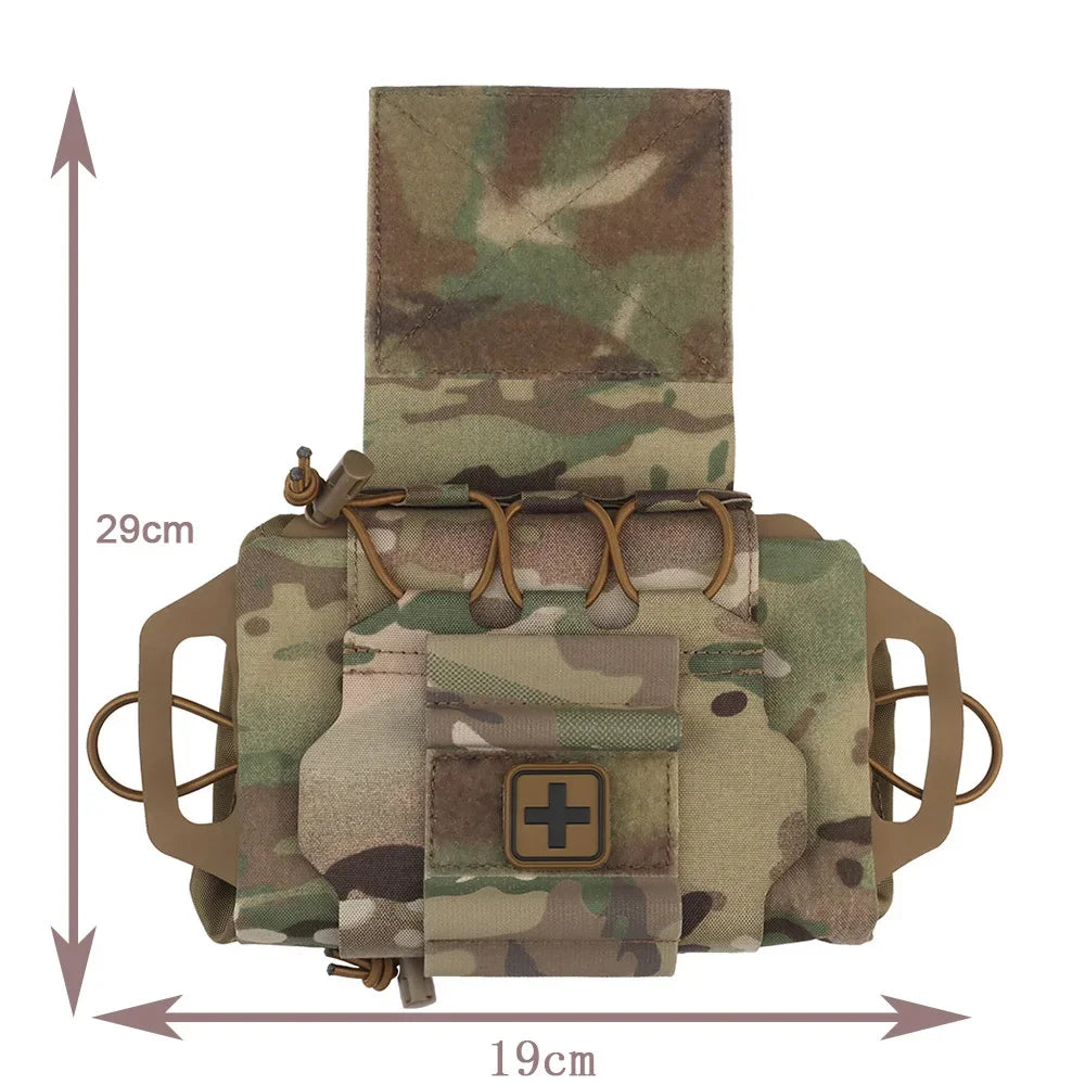 Tactical IFAK Pouch: Vest Dangler Drop Pouch, Rapid Deployment EDC Bag , Ideal for first Aid /EDC/Admin, for Camping, Hunting, Emergency