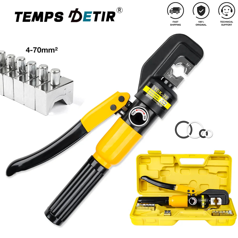 4,6,10,16,25,35,50,70mm² Home Hydraulic Crimping Tool: DIY Cable Wiring Crimping Plier, Manual Hydraulic Press