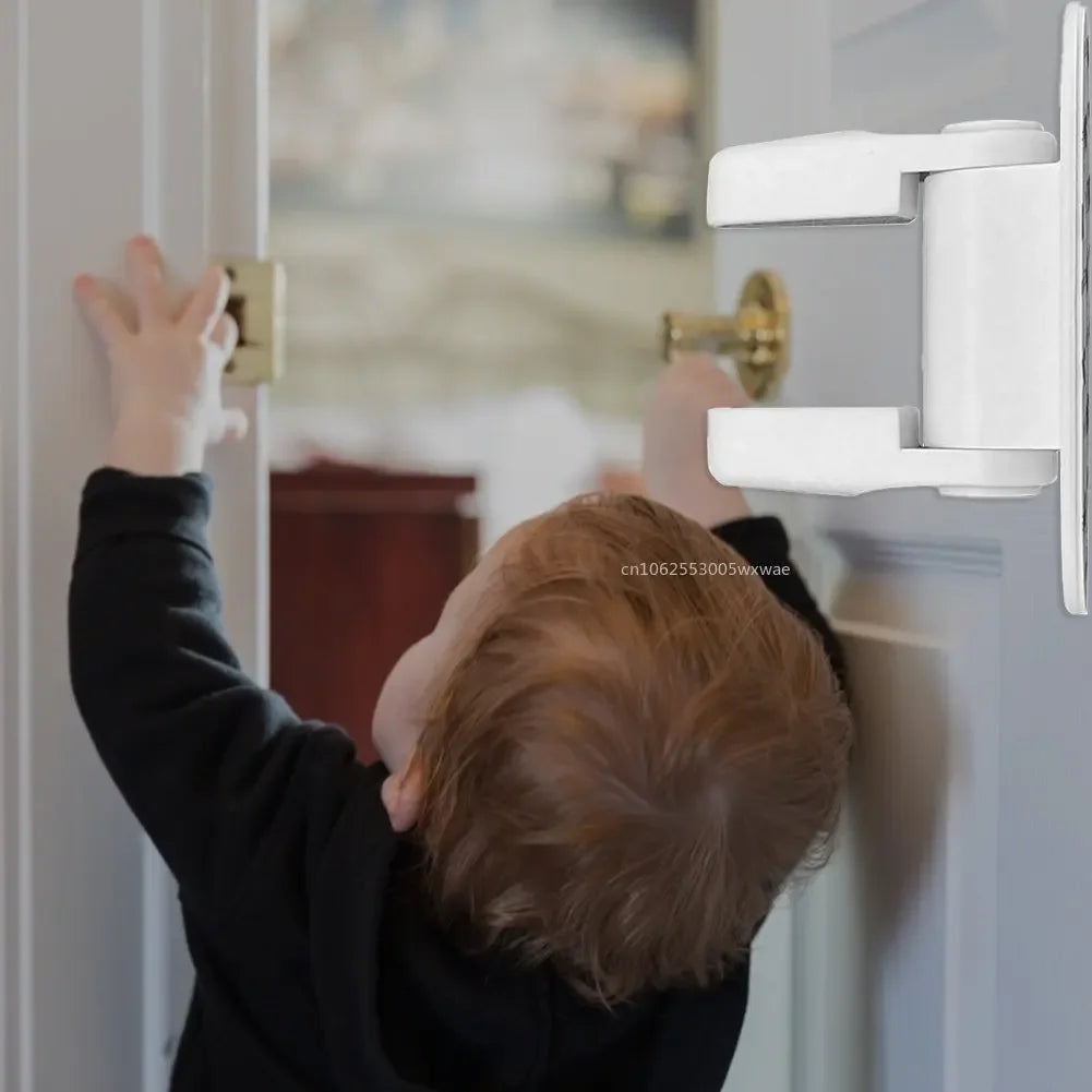 Universal Lever Set Child Safety Lock:  Rotation Proof ,Child Resistant Door Security Latch.