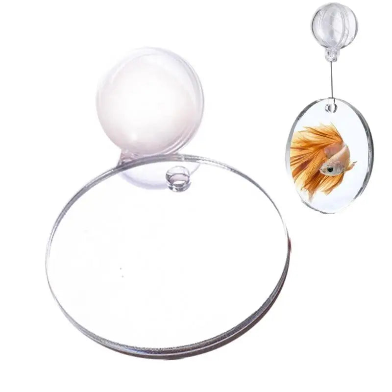 Acrylic Betta Mirror:  Fish Tank Floating Round Mirror For Betta & Flowerhorn Training 4cm/5cm/6cm/7cm/8cm/9cm/10cm