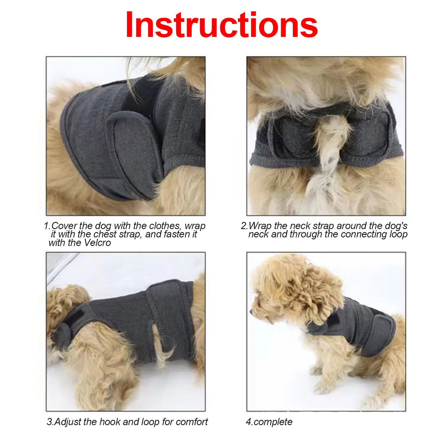 THUNDER JACKET: Classic Dog Anxiety Jacket, Breathable Dog Calming Vest For Anxiety Stress Relief