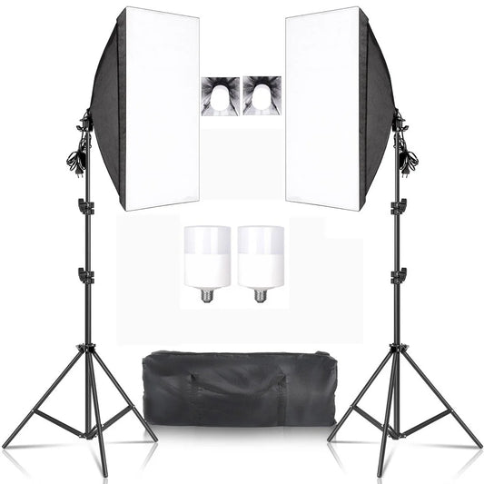 20w/30w/40w Softbox Lighting Kit : Ideal for the Photographer/Videographer/Vlogger. Portable, Shadow free Soft Lights. Photography Lighting Kit.