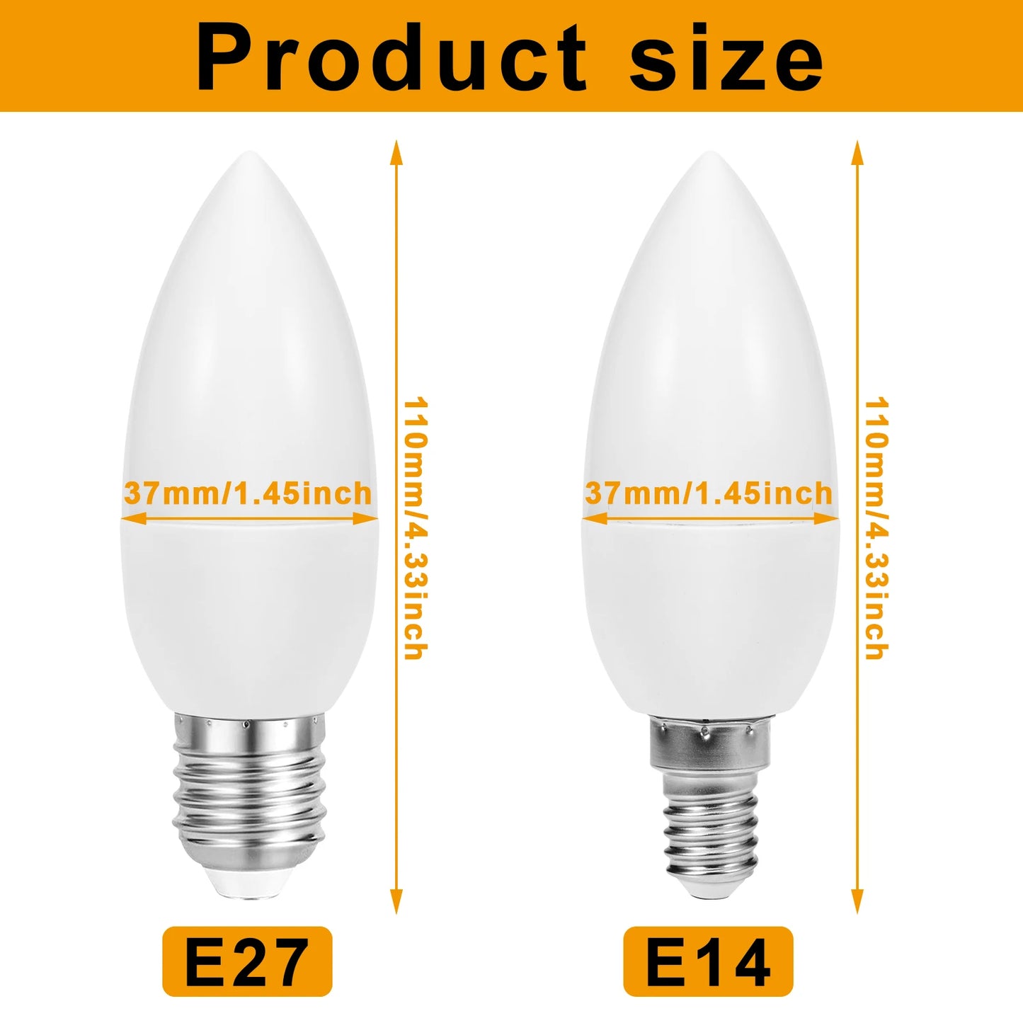 Dusk to Dawn Decorative Light Bulbs: E14 (candelabra)/E27(edison) Screw Base, 60W Equivalent, Smart Sensor, Automatic Indoor/Outdoor Lamp. Ideal for Exterior Wall Fixtures.