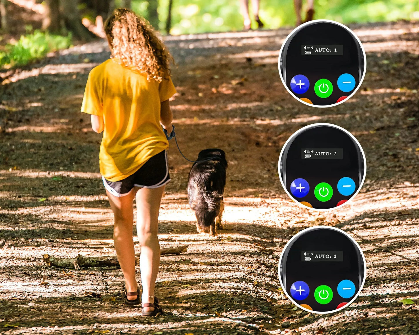 Smart Electric Dog Collar/ Leash Combination: 3 Manual Training Modes + Automatic Leash Activated NO PULL Training Mode.