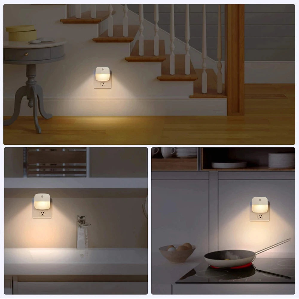 LED Night Light :  Auto Dusk to Dawn Motion Sensor, All Area Indoor Nighttime Safety Lighting .