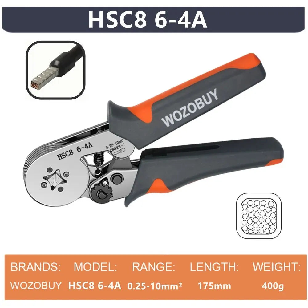 Ferrule Sleeve Terminal Crimping Tool: Mini Electrical Pliers, HSC8 6-4/6-6(0.25-10mm²/0.25-6mm²) Wire Connection Repair Clamp