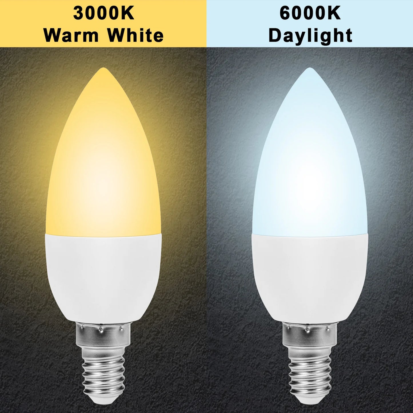 Dusk to Dawn Decorative Light Bulbs: E14 (candelabra)/E27(edison) Screw Base, 60W Equivalent, Smart Sensor, Automatic Indoor/Outdoor Lamp. Ideal for Exterior Wall Fixtures.