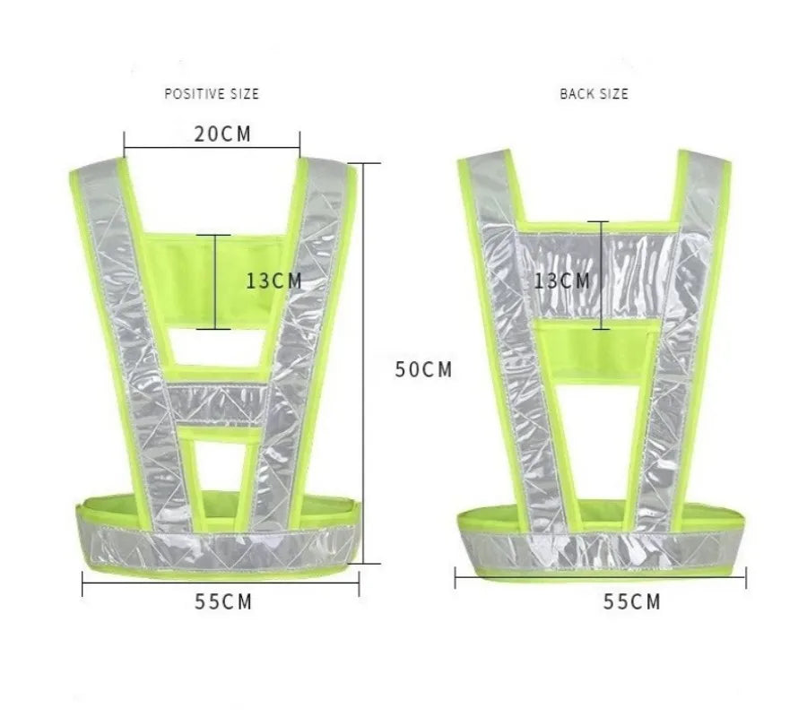 Unisex High Visibility Reflective Vest:  For Night Running, Working, Walking And Cycling Safety Traffic Warning Vest.