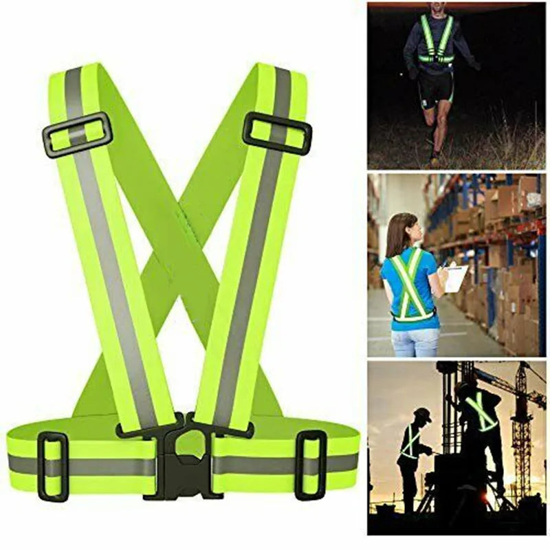 SAFETY VEST: Open Design, Breathable, Hi Viz, Retroreflective Safety Vest. I Adjustable to fit over outerwear, Ideal for; Traffic Night Work, Security, Running, Cycling, Anywhere Being Seen is Critical!