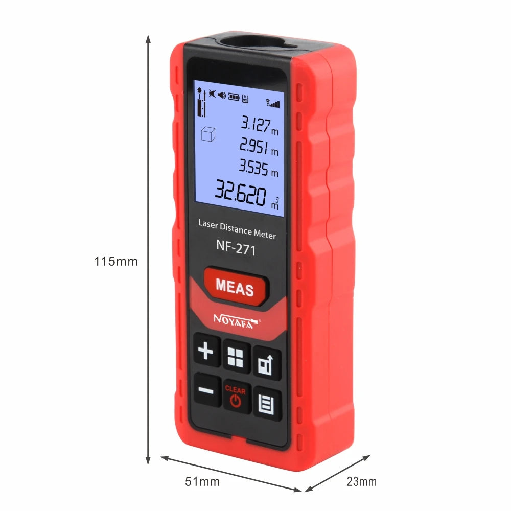 NF-271 Laser Measurement Device: 40M/80M Rangefinder, Calculates Distance, Area & Volume. Digital Ruler,Geometric Calculator Tool.