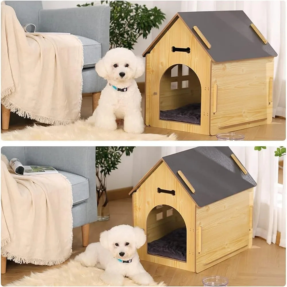 Wooden Indoor and Outdoor Dog Kennel for Mini & Small Breeds