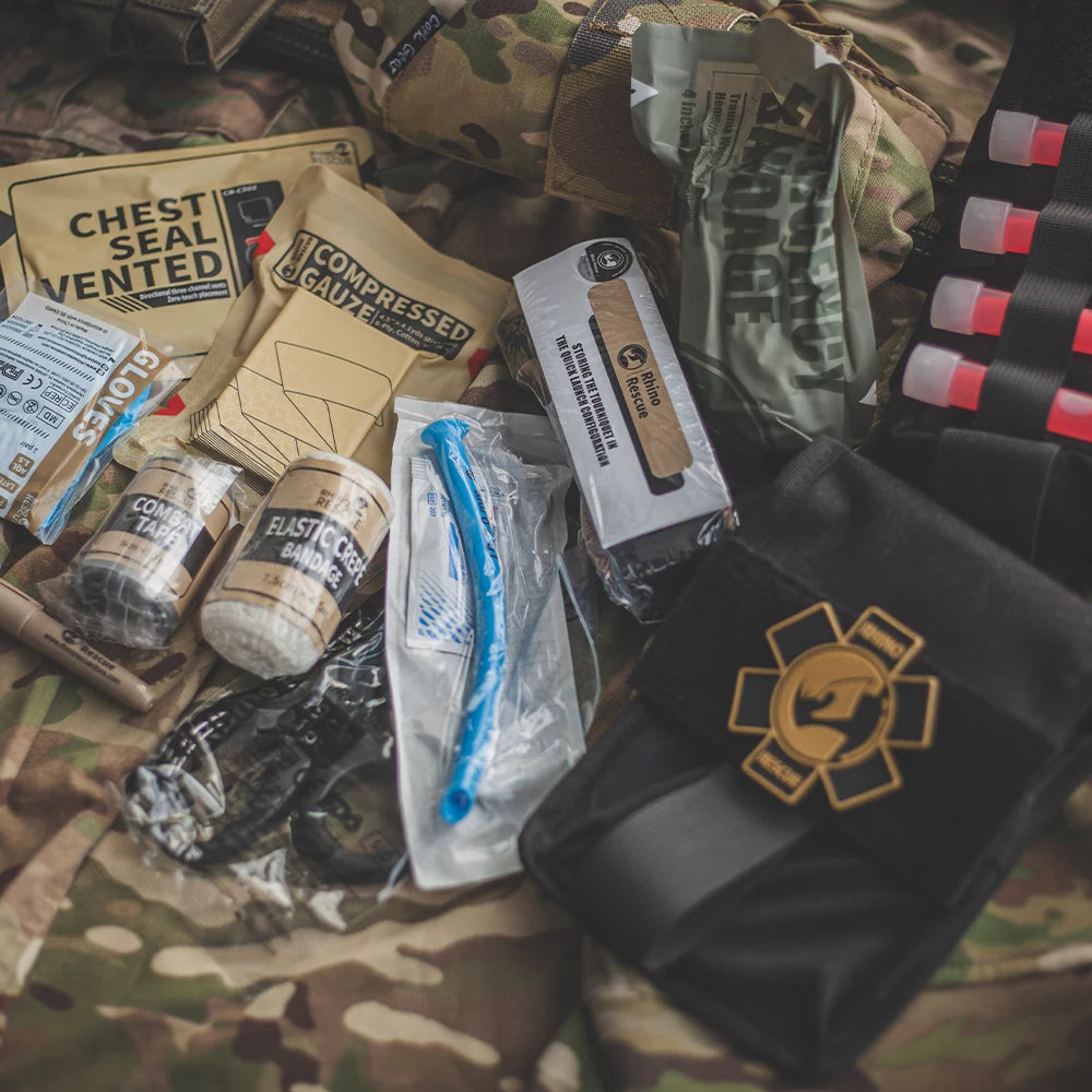 Rhino Rescue Tactical First Aid Kit:  Military IFAK With Molle Pouch For Camping Hiking And Fishing,Outdoor Trauma Kit