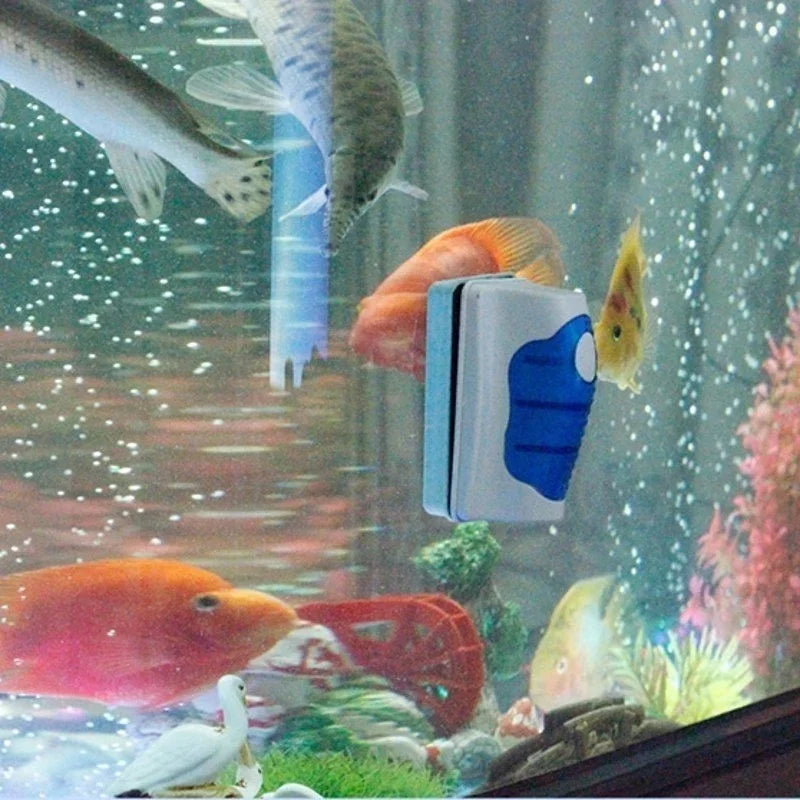 Fish Tank Glass Scraper Cleaner : Magnetic Floating Aquarium Glass Cleaning Tool