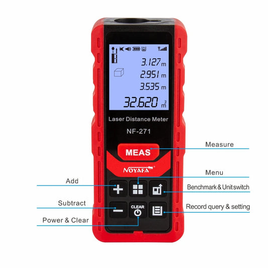 NF-271 Laser Measurement Device: 40M/80M Rangefinder, Calculates Distance, Area & Volume. Digital Ruler,Geometric Calculator Tool.