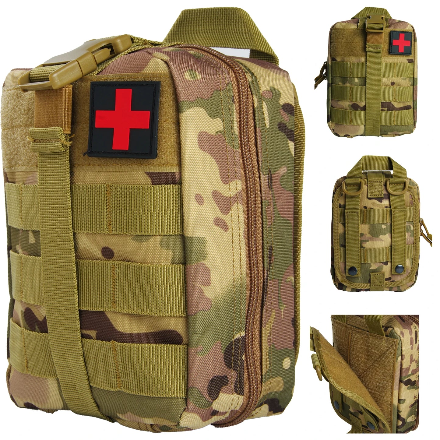 Military IFAK Trauma Survival  Kit: First Aid Medical Pouch Emergency Survival Gear and Equipment with Molle Attachments, for Car,, Travel Hiking.