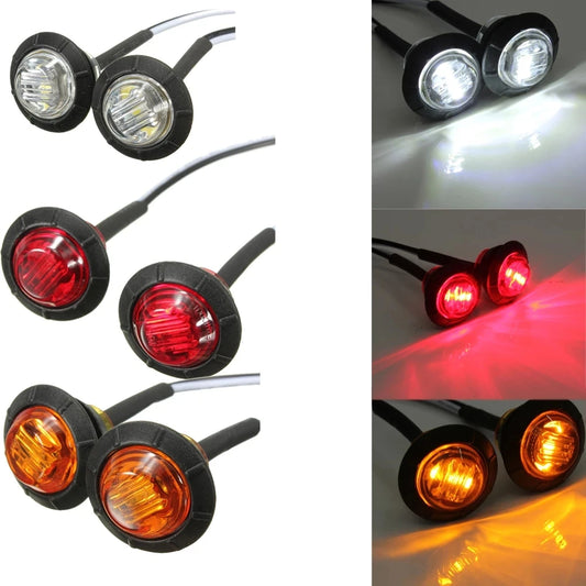 3/4 Inch Mount LED Button Lights: 12/24V, Ideal for Vehicle & Marine Use. RED GREEN YELLOW BLUE, pkg of 2pcs.