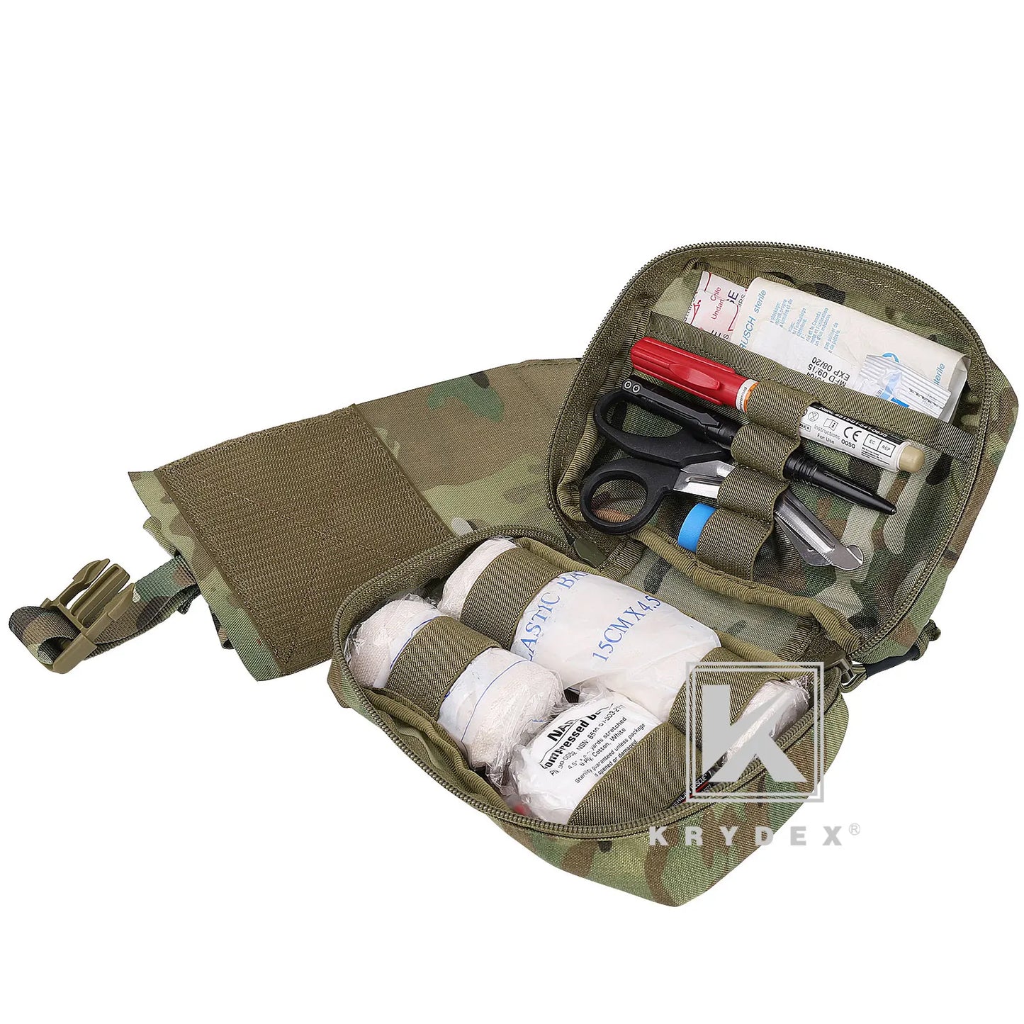 KRYDEX Tactical Rip Away Medical Pouch: Tear Off First Aid IFAK Pouch, MOLLE, EMT Holder, 4 Colors Outdoor Emergency Survival Bag