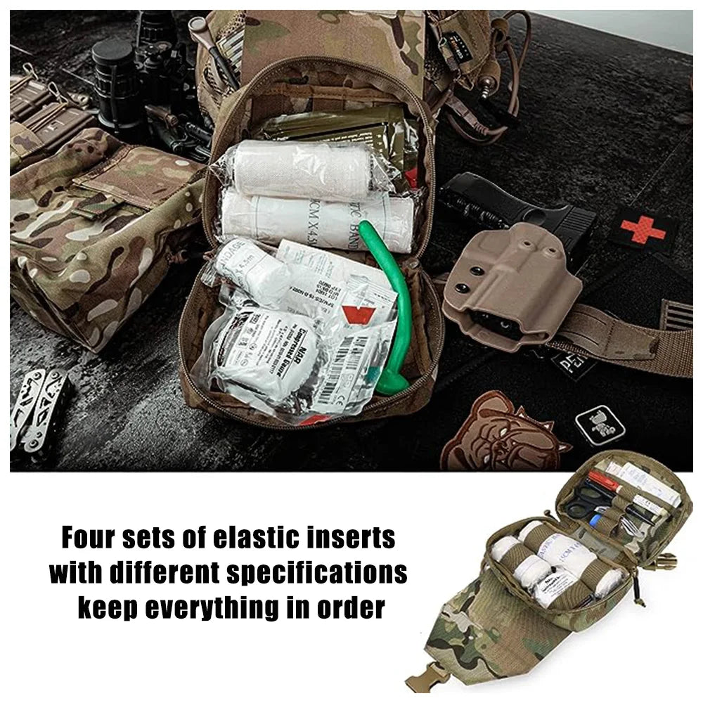 KRYDEX Tactical Rip Away Medical Pouch: Tear Off First Aid IFAK Pouch, MOLLE, EMT Holder, 4 Colors Outdoor Emergency Survival Bag