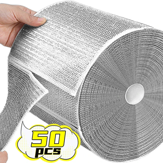 Steel Wire Rags: Ideal for Home, Kitchen, Pot Pan, Dishwashing, Sgl.or Dbl. Ply, 2-sided Dishcloth, Cleaning Cloths, Scrubber Rag.