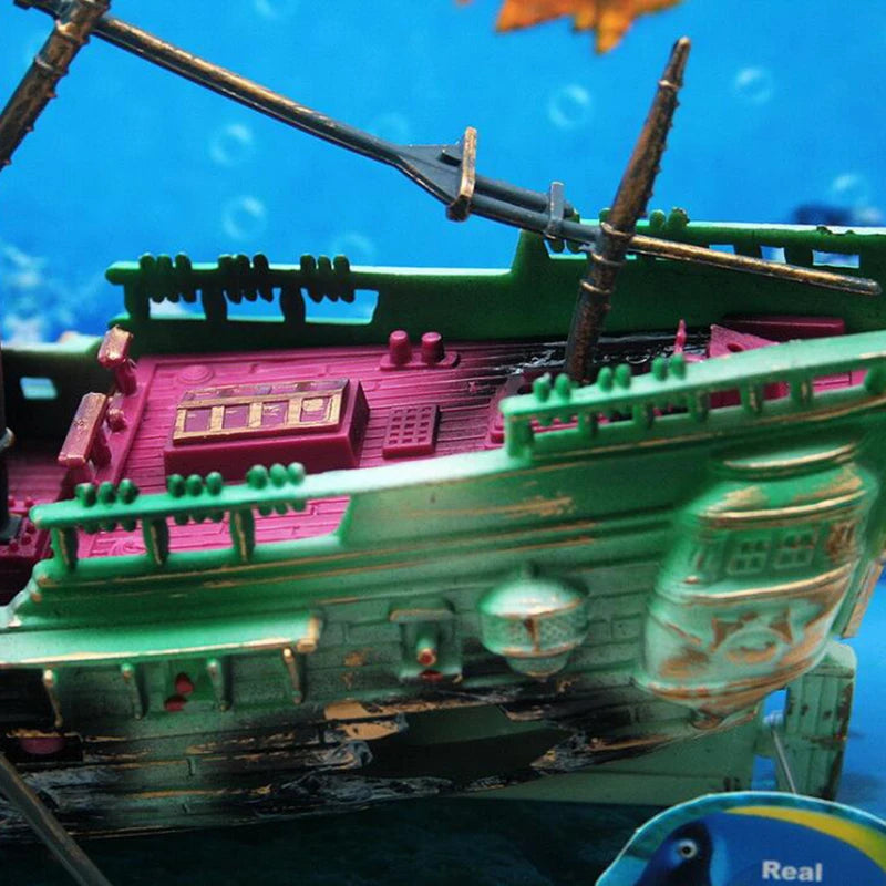 Large Aquarium Decoration: Split Shipwreck with Air Delivery