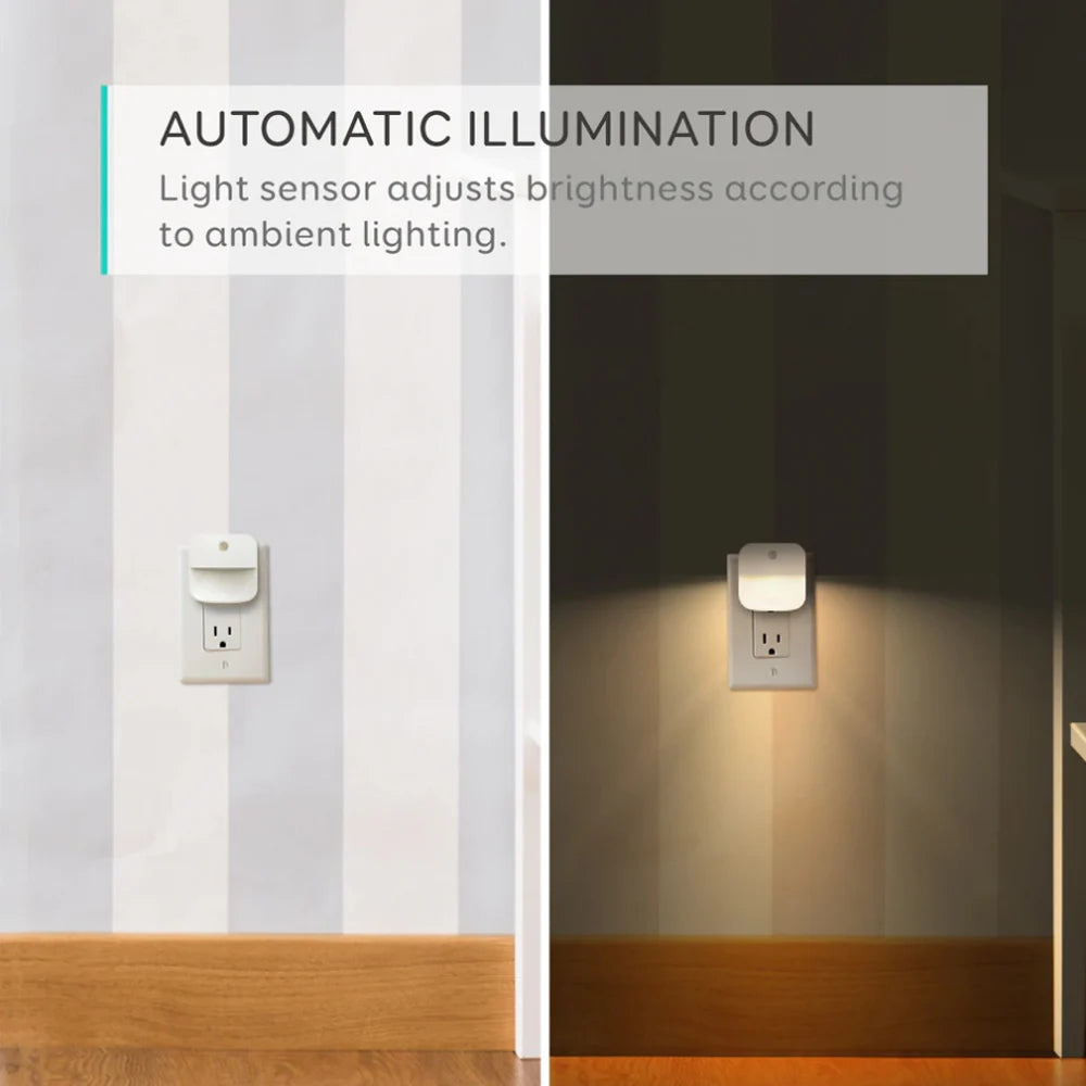 LED Night Light :  Auto Dusk to Dawn Motion Sensor, All Area Indoor Nighttime Safety Lighting .