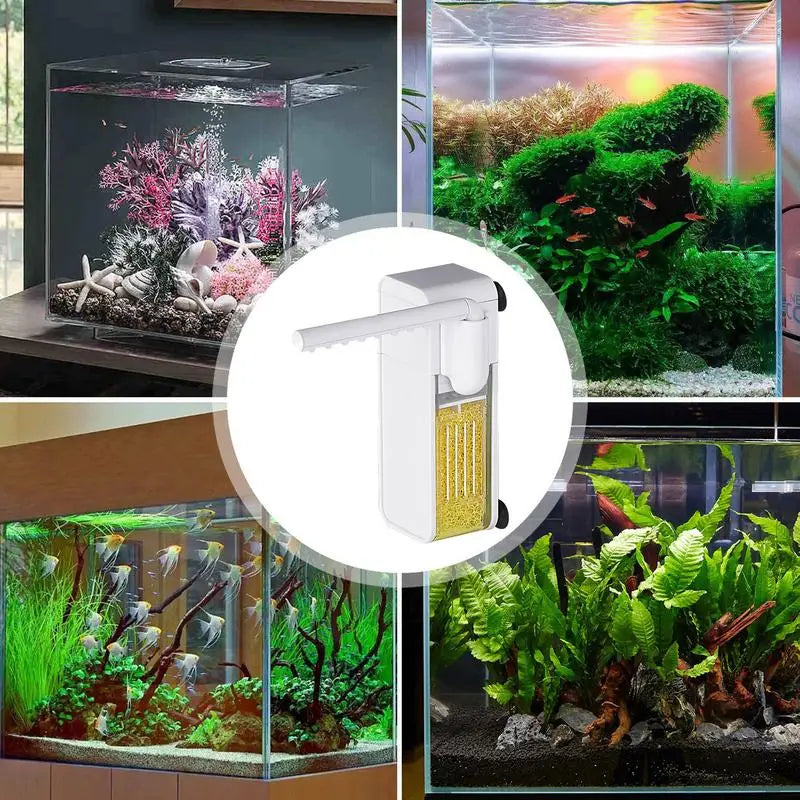 Multi-Function Small Tank Aquarium Pump : Long-Lasting Filtration & Water Oxygenation