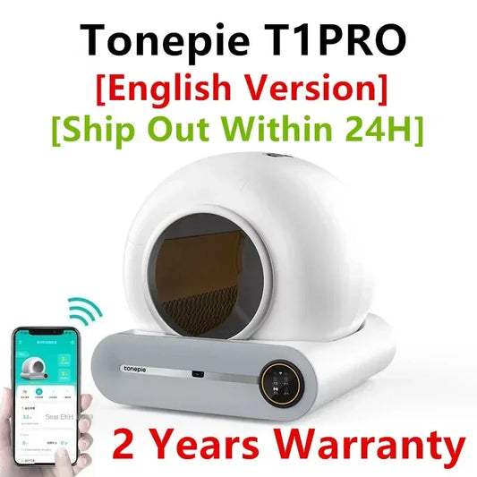 Tonepie Automatic Smart Cat Litter Box: Self Cleaning, App Control, Large Cat Toilet.