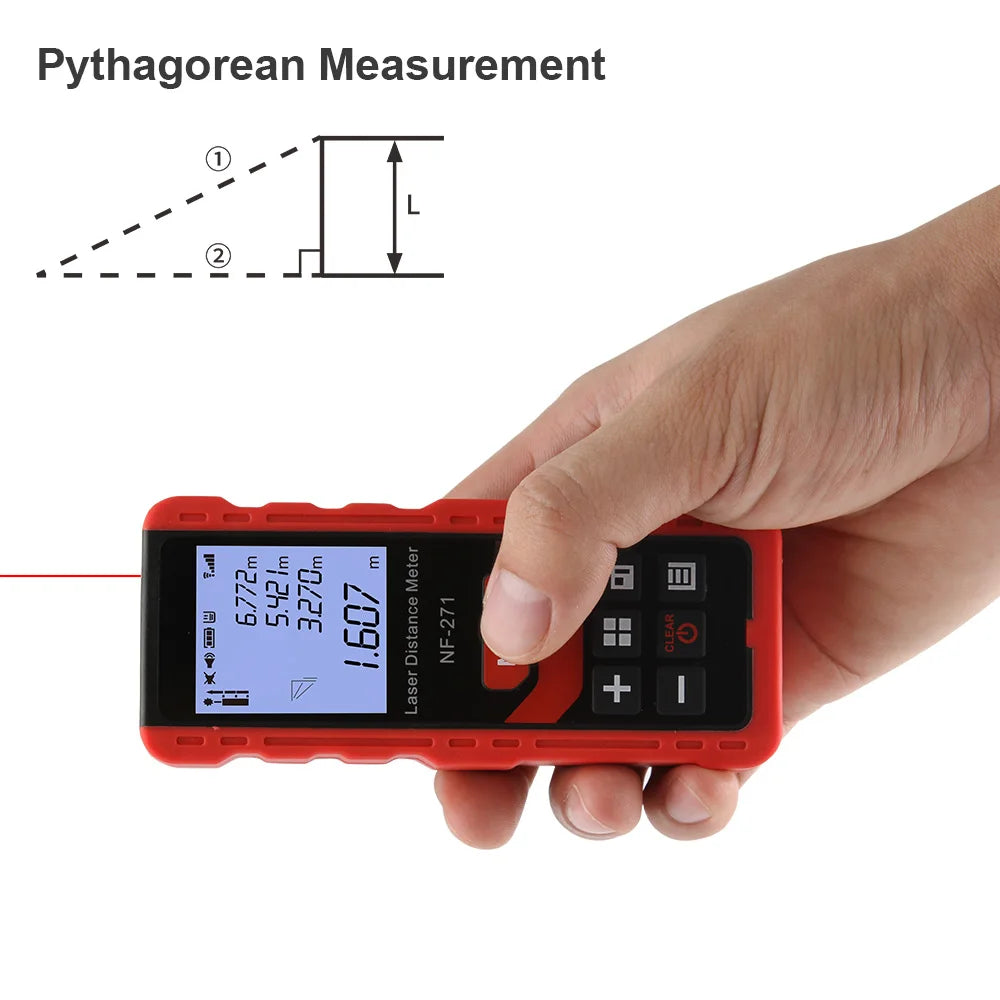 NF-271 Laser Measurement Device: 40M/80M Rangefinder, Calculates Distance, Area & Volume. Digital Ruler,Geometric Calculator Tool.