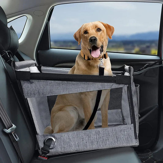 Secure Car Pet Seat:  Stable,  Safe, Portable,  Waterproof, Puppy Travel Basket.