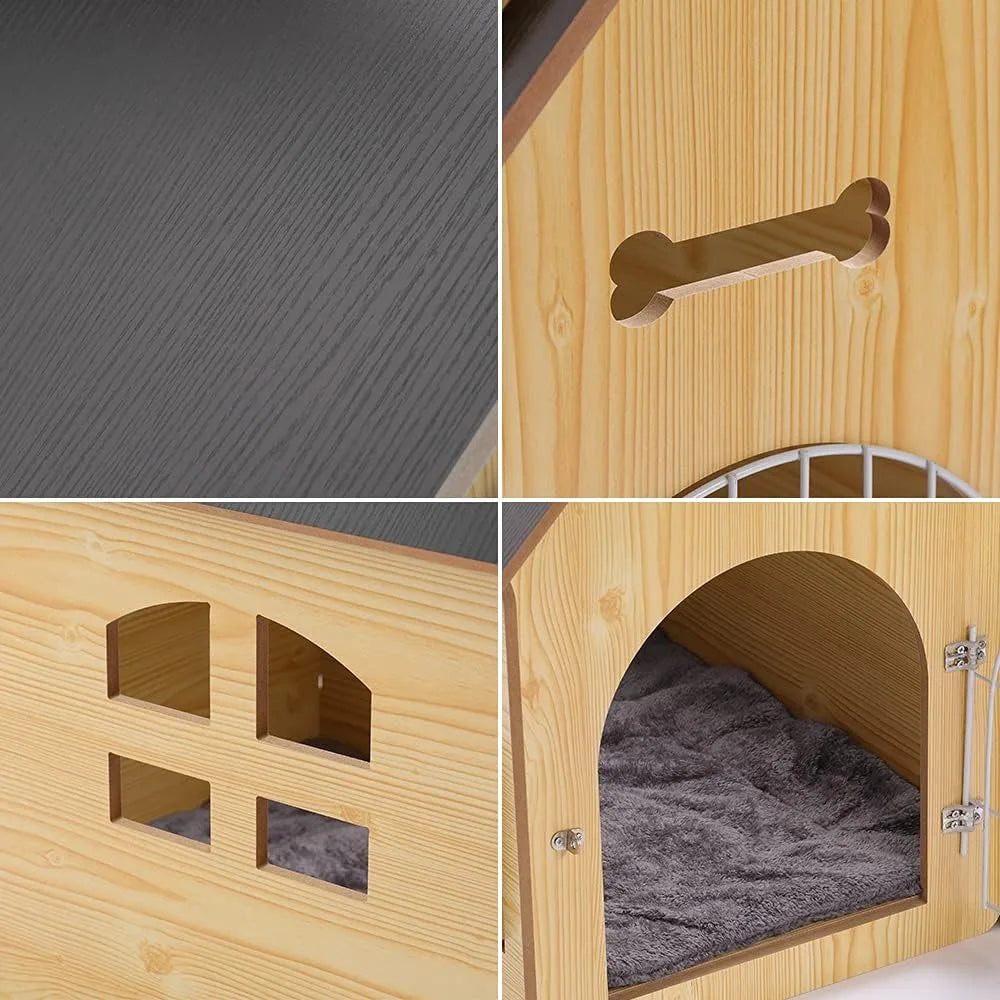 Wooden Indoor and Outdoor Dog Kennel for Mini & Small Breeds