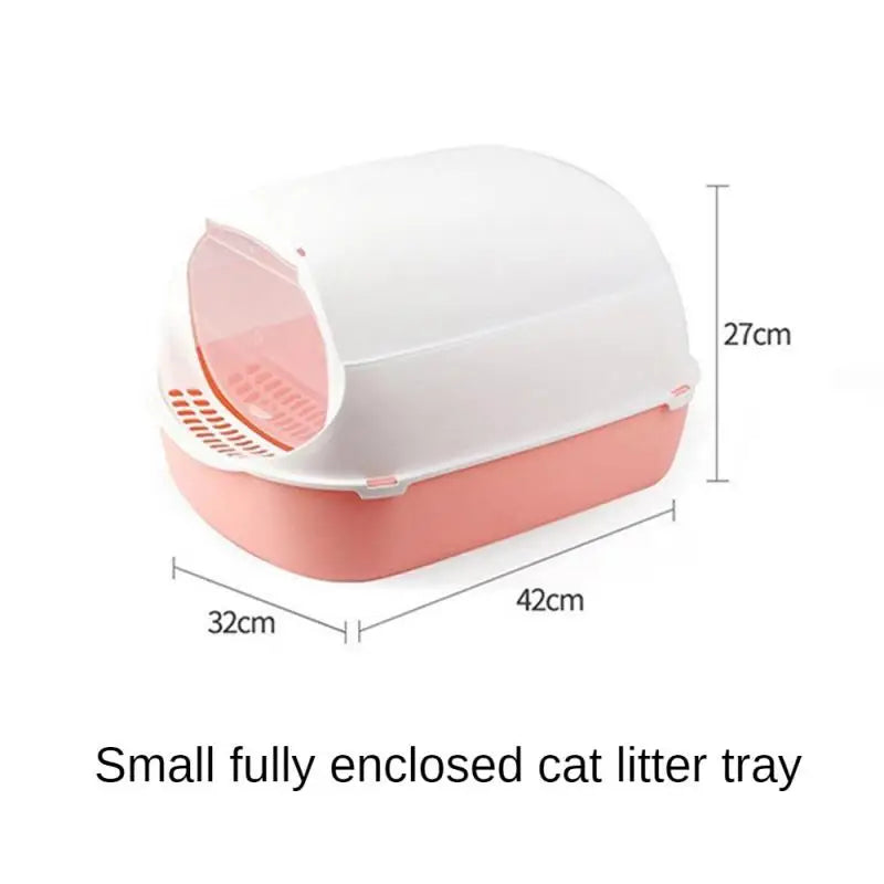 Front Lift Lid Fully Enclosed Litter Pan: Splash-proof & Odor Reducing Cat Litter Box. (Free Scoop)