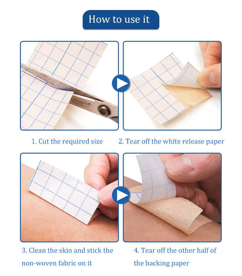 1 Roll Medical Adhesive Wound Dressing: Non-woven Tape Bandage, Breathable Gauze ,Needle Plaster Fixation, Surgical Tape Roll