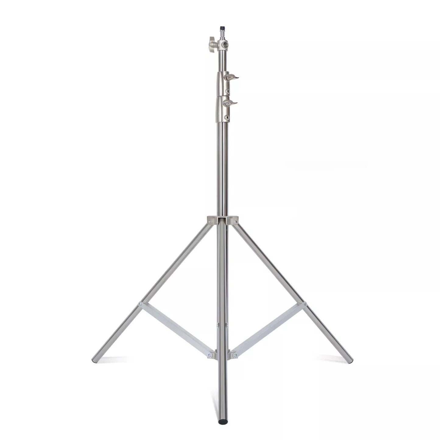 280cm Stainless Steel "Baby" Light Stand: 9' Reach, 22lb Cap., Foldable Tripod Base. Studio& Location Use.